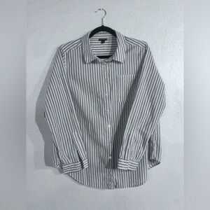 Torrid light blue and White Vertical Stripe Dress Shirt